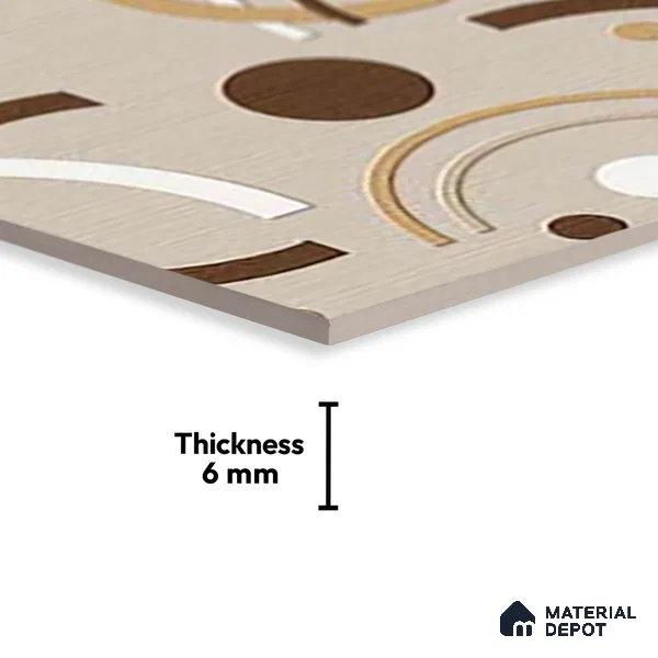 TL 01641 B Highlighter Brown & Beige 18 x 12 inch Matte Finish Ceramic Wall Tile - 6 mm