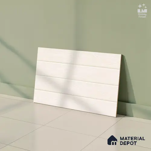 Wooden Wall Tile TL 01647 A Light Creamy Brown 18 x 12 inch Glossy Finish Ceramic Tile - 6 mm