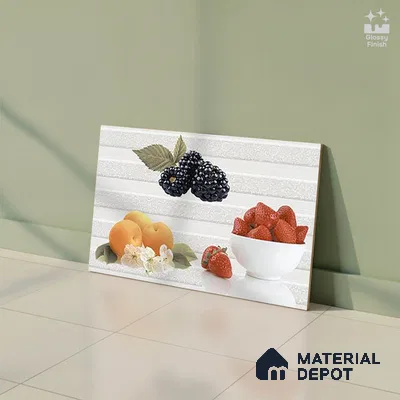 TL 01633 C Highlighter 2 Cream & Orange 18 x 12 inch Glossy Finish Ceramic Wall Tile - 6 mm