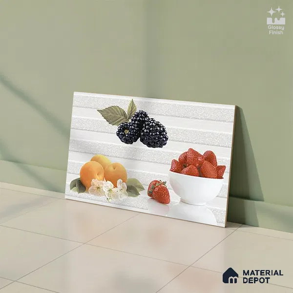 TL 01633 C Highlighter 2 Cream & Orange 18 x 12 inch Glossy Finish Ceramic Wall Tile - 6 mm