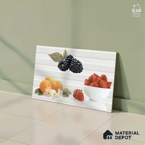 TL 01633 C Highlighter 2 Cream & Orange 18 x 12 inch Glossy Finish Ceramic Wall Tile - 6 mm