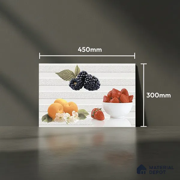 TL 01633 C Highlighter 2 Cream & Orange 18 x 12 inch Glossy Finish Ceramic Wall Tile - 6 mm