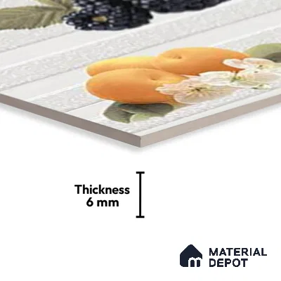 TL 01633 C Highlighter 2 Cream & Orange 18 x 12 inch Glossy Finish Ceramic Wall Tile - 6 mm