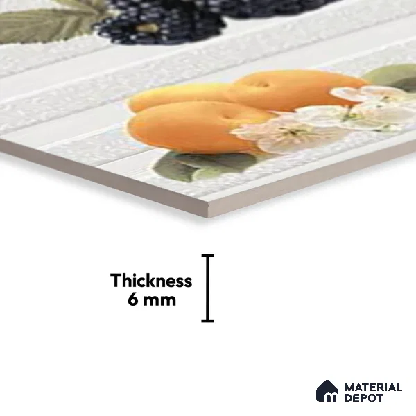 TL 01633 C Highlighter 2 Cream & Orange 18 x 12 inch Glossy Finish Ceramic Wall Tile - 6 mm