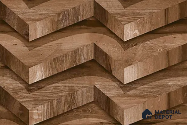 3D Wall Tile TL 01648 C Dark Dark Brown 18 x 12 inch Glossy Finish Ceramic Wall Tile - 6 mm