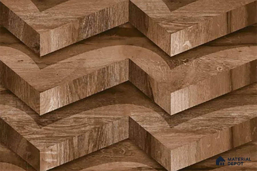 3D Wall Tile TL 01648 C Dark Dark Brown 18 x 12 inch Glossy Finish Ceramic Wall Tile - 6 mm