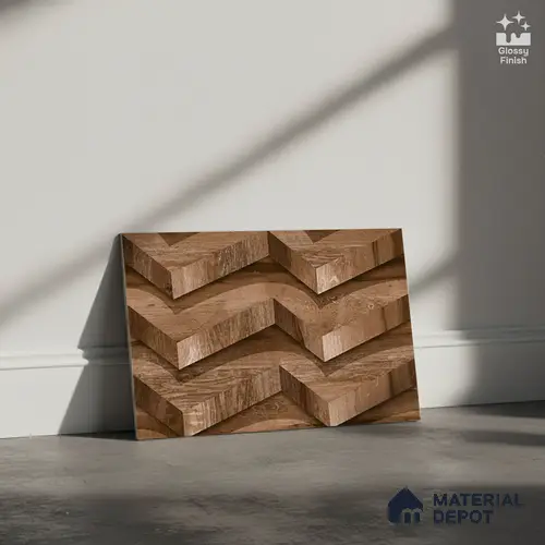 3D Wall Tile TL 01648 C Dark Dark Brown 18 x 12 inch Glossy Finish Ceramic Wall Tile - 6 mm
