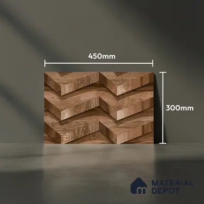 3D Wall Tile TL 01648 C Dark Dark Brown 18 x 12 inch Glossy Finish Ceramic Wall Tile - 6 mm