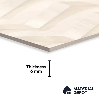 3D Wall Tile TL 01648 A Light Light Cream 18 x 12 inch Glossy Finish Ceramic Wall Tile - 6 mm