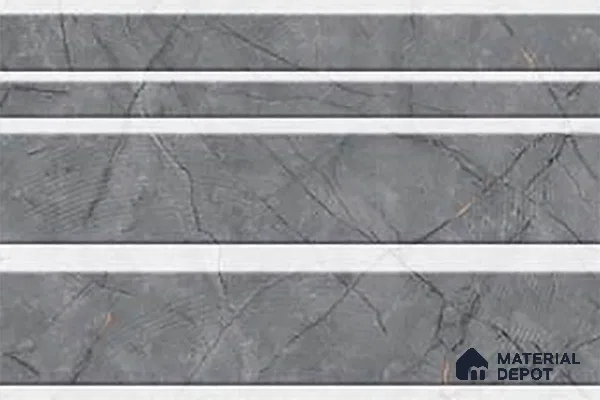 TL 01643 B Highlighter Ash Grey & White 18 x 12 inch Matte Finish Ceramic Wall Tile - 6 mm
