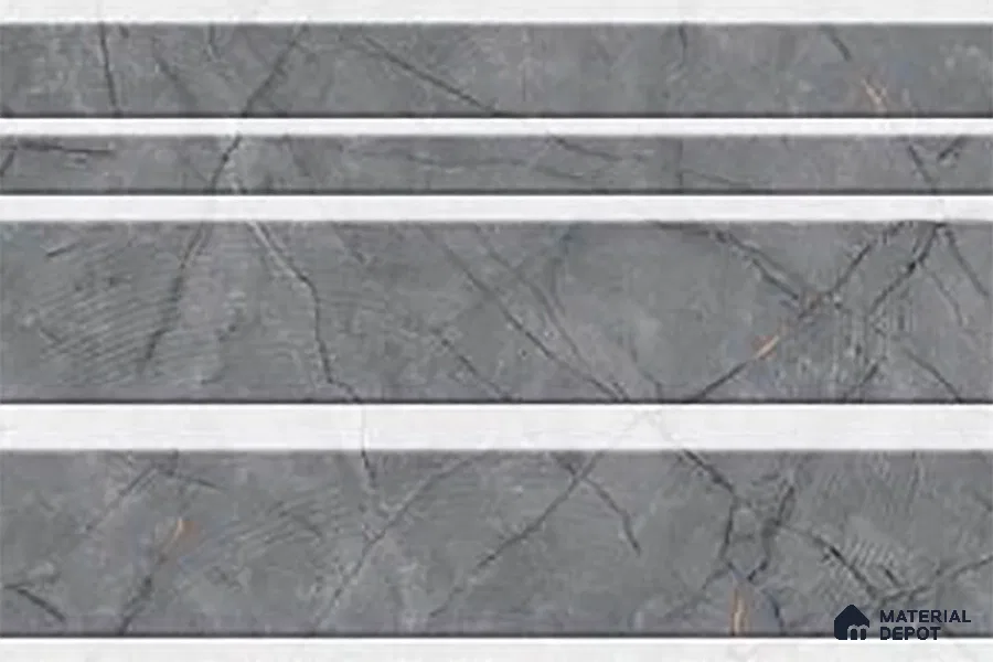 TL 01643 B Highlighter Ash Grey & White 18 x 12 inch Matte Finish Ceramic Wall Tile - 6 mm