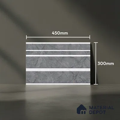 TL 01643 B Highlighter Ash Grey & White 18 x 12 inch Matte Finish Ceramic Wall Tile - 6 mm