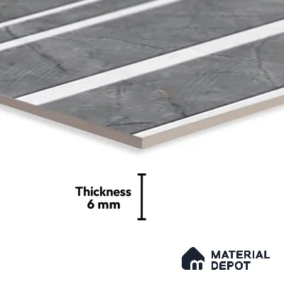 TL 01643 B Highlighter Ash Grey & White 18 x 12 inch Matte Finish Ceramic Wall Tile - 6 mm