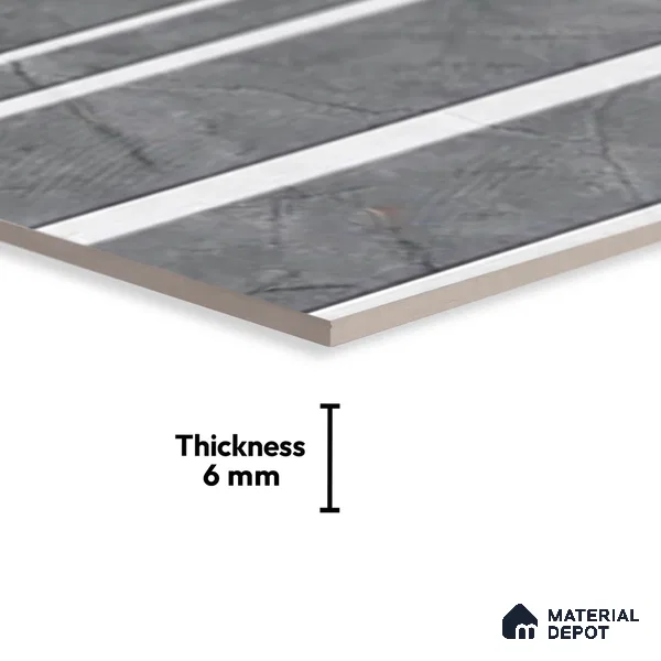TL 01643 B Highlighter Ash Grey & White 18 x 12 inch Matte Finish Ceramic Wall Tile - 6 mm