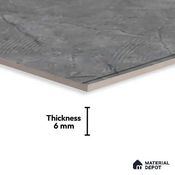 TL 01643 C Dark Grey 18 x 12 inch Matte Finish Ceramic Wall Tile - 6 mm