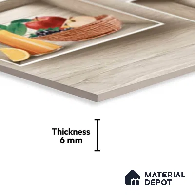 TL 01630 B Highlighter Light Brown 18 x 12 inch Glossy Finish Ceramic Wall Tile - 6 mm