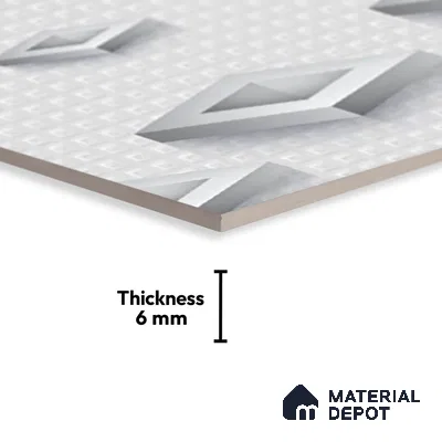TL 01632 A Light Silver White 18 x 12 inch Glossy Finish Ceramic Wall Tile - 6 mm