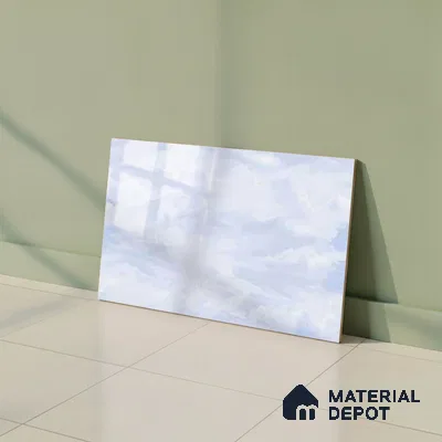 TL 01635 A Light Whitish Blue 18 x 12 inch Glossy Finish Ceramic Wall Tile - 6 mm