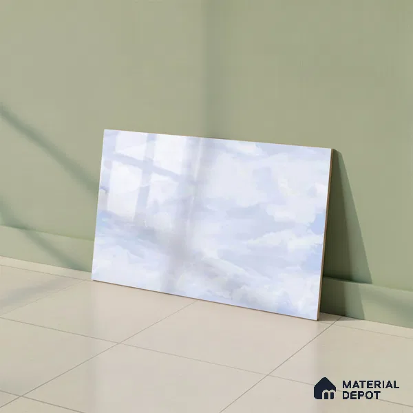 TL 01635 A Light Whitish Blue 18 x 12 inch Glossy Finish Ceramic Wall Tile - 6 mm