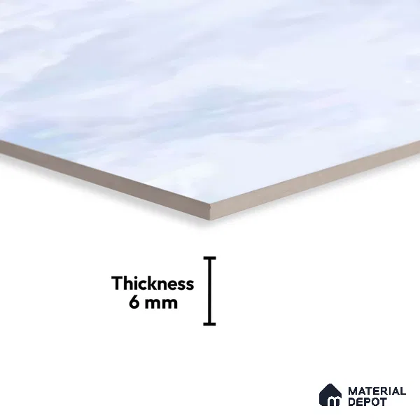TL 01635 A Light Whitish Blue 18 x 12 inch Glossy Finish Ceramic Wall Tile - 6 mm