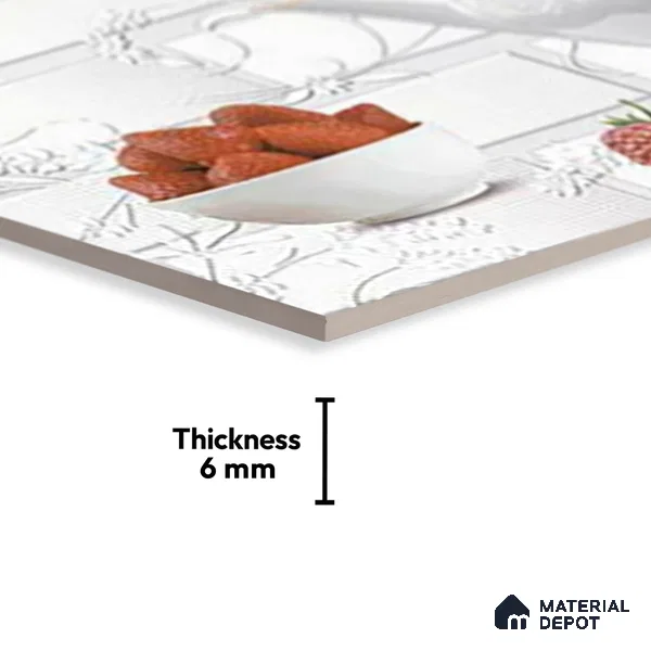 TL 01645 B Highlighter 1 Snowflake White 18 x 12 inch Glossy Finish Ceramic Wall Tile - 6 mm