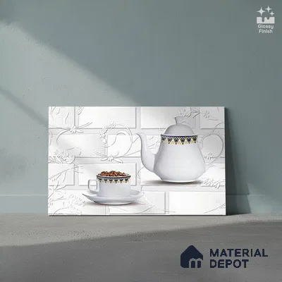 TL 01645 C Highlighter 2 Greyish White 18 x 12 inch Glossy Finish Ceramic Wall Tile - 6 mm