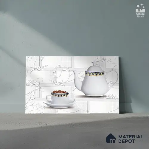 TL 01645 C Highlighter 2 Greyish White 18 x 12 inch Glossy Finish Ceramic Wall Tile - 6 mm