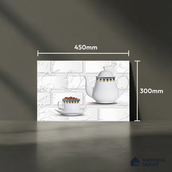 TL 01645 C Highlighter 2 Greyish White 18 x 12 inch Glossy Finish Ceramic Wall Tile - 6 mm
