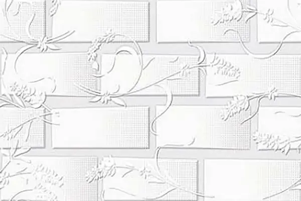 Patterned Wall Tile TL 01645 A Light Whitish White 18 x 12 inch Glossy Finish Ceramic Tile - 6 mm