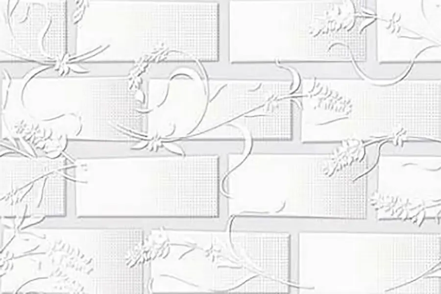 Patterned Wall Tile TL 01645 A Light Whitish White 18 x 12 inch Glossy Finish Ceramic Tile - 6 mm