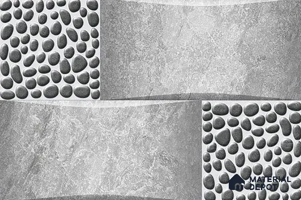 TL 01658 Stone Grey 18 x 12 inch Glossy Finish Ceramic Wall Tile - 6 mm (Random)