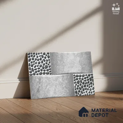 TL 01658 Stone Grey 18 x 12 inch Glossy Finish Ceramic Wall Tile - 6 mm (Random)