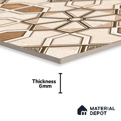 TL 01508 B Cream Champagne Highlighter 2 ft x 1 ft Glossy Finish Ceramic Wall Tile - 6 mm (Sample)