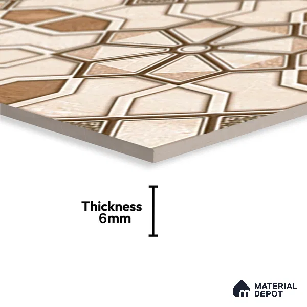 TL 01508 B Cream Champagne Highlighter 2 ft x 1 ft Glossy Finish Ceramic Wall Tile - 6 mm (Sample)