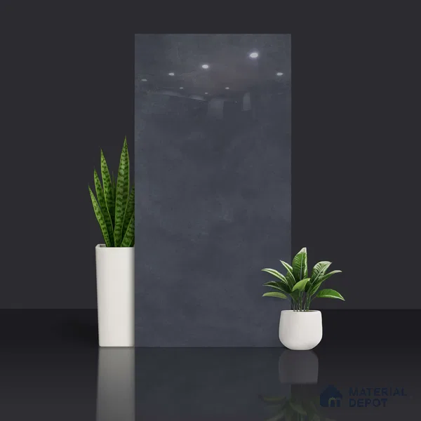 Stone Floor & Wall Tile | TL 00957 Rio Nero 4 ft x 2 ft Full Polished High Gloss Finish Vitrified Tile - 9 mm | Suitable For Living Room, Bedroom, Bathroom (Sample)
