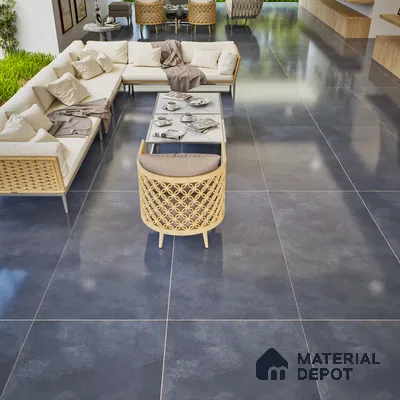 Stone Floor & Wall Tile | TL 00957 Rio Nero 4 ft x 2 ft Full Polished High Gloss Finish Vitrified Tile - 9 mm | Suitable For Living Room, Bedroom, Bathroom (Sample)