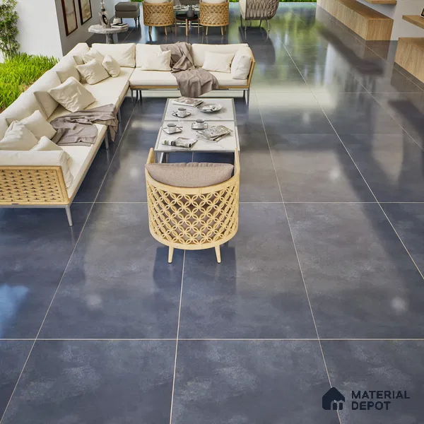 Stone Floor & Wall Tile | TL 00957 Rio Nero 4 ft x 2 ft Full Polished High Gloss Finish Vitrified Tile - 9 mm | Suitable For Living Room, Bedroom, Bathroom (Sample)