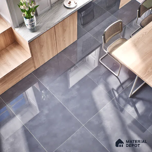Stone Floor & Wall Tile | TL 00957 Rio Nero 4 ft x 2 ft Full Polished High Gloss Finish Vitrified Tile - 9 mm | Suitable For Living Room, Bedroom, Bathroom (Sample)