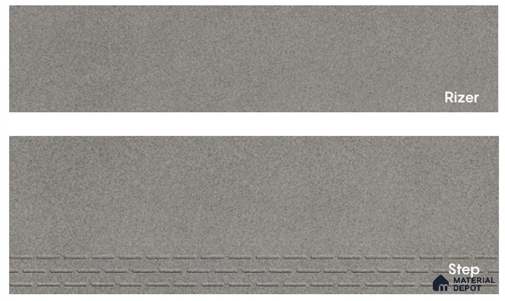 Rock Silver 900x200 Riser Tile Satin Matte Finish TL 07685 Vitrified Full Body - 10 mm