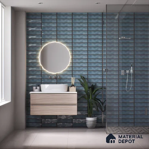 TL 03729 B Azul 300x100 mm Glossy Finish Ceramic Wall  Subway Tile - 5 mm