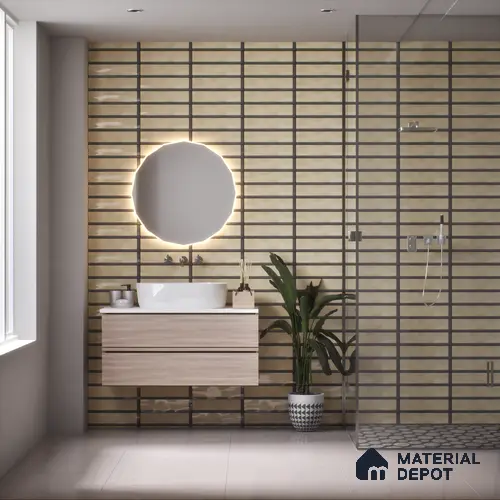 TL 03729 D Beige 300x100 mm Glossy Finish Ceramic Wall Subway Tile - 5 mm