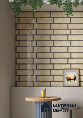 TL 03729 D Beige 300x100 mm Glossy Finish Ceramic Wall  Subway Tile - 5 mm (Sample)