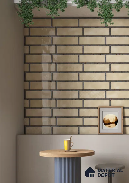 TL 03729 D Beige 300x100 mm Glossy Finish Ceramic Wall  Subway Tile - 5 mm (Sample)