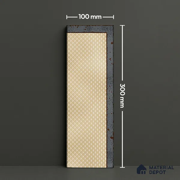 TL 03729 D Beige 300x100 mm Glossy Finish Ceramic Wall  Subway Tile - 5 mm (Sample)
