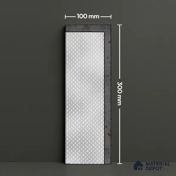 TL 03729 F Gris 300x100 mm Glossy Finish Ceramic Wall  Subway Tile - 5 mm (Sample)