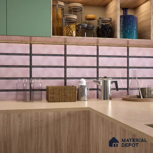 TL 03729 Rosa 300x100 mm Glossy Finish Ceramic Wall Subway Tile - 5 mm