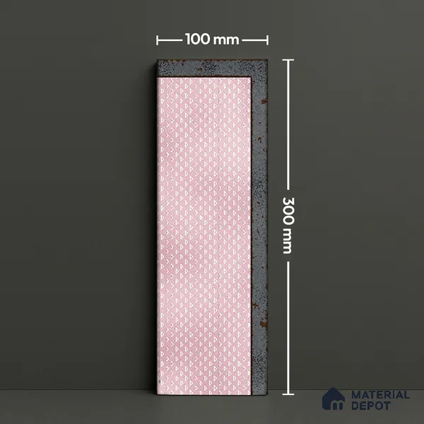 TL 03729 Rosa 300x100 mm Glossy Finish Ceramic Wall  Subway Tile - 5 mm (Sample)