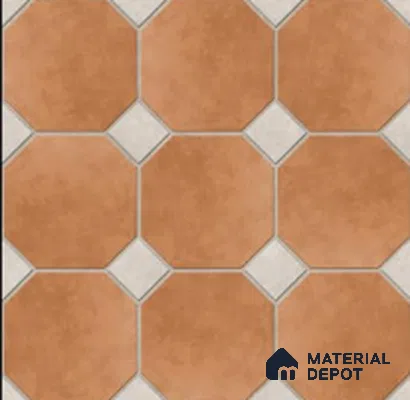 Budget Friendly Hexagonal Look Value for Money Parking Rosy Brown Floor Tile 16 x 16 inch | TL 00599 | Vitrified Matte Finish Tile - 12 mm | Suitable For Parking, Bathroom, Balcony & Terrace | Pattern Alignment May Vary | 2-3 mm Spacer is Mandatory