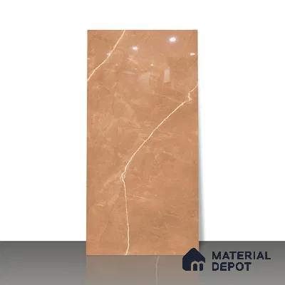 Budget Friendly Marble Floor & Wall Tile Value For Money TL 05580 Brown Armani Royal 4 ft x 2 ft - Vitrified Glossy Finish -9 mm | Suitable for Living Room, Bedroom & Bathroom