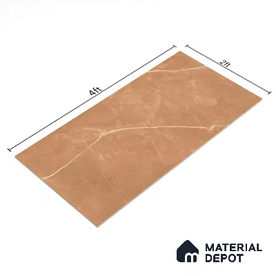 Budget Friendly Marble Floor & Wall Tile Value For Money TL 05580 Brown Armani Royal 4 ft x 2 ft - Vitrified Glossy Finish -9 mm | Suitable for Living Room, Bedroom & Bathroom